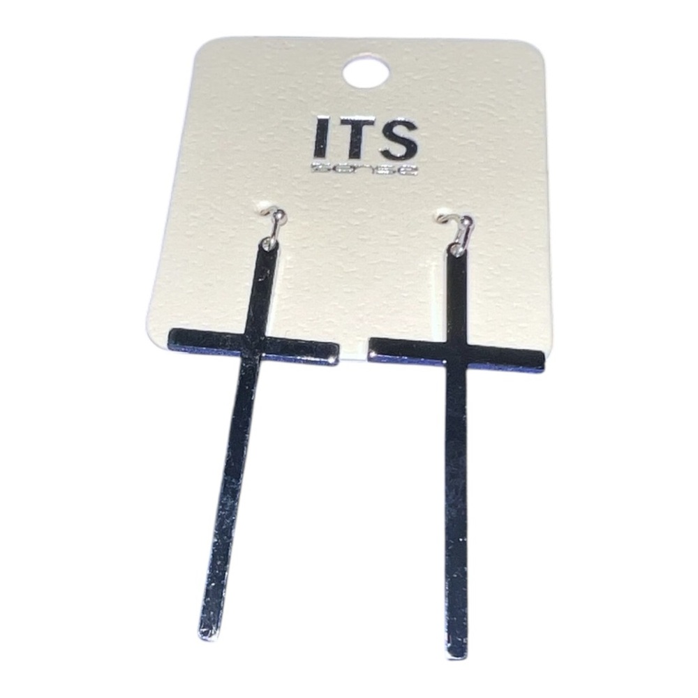 ITS Silver Cross Earrings